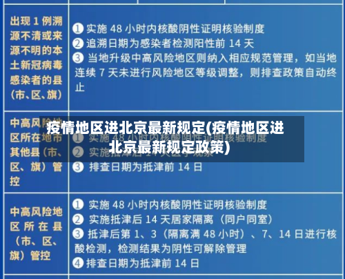 疫情地区进北京最新规定(疫情地区进北京最新规定政策)-第2张图片