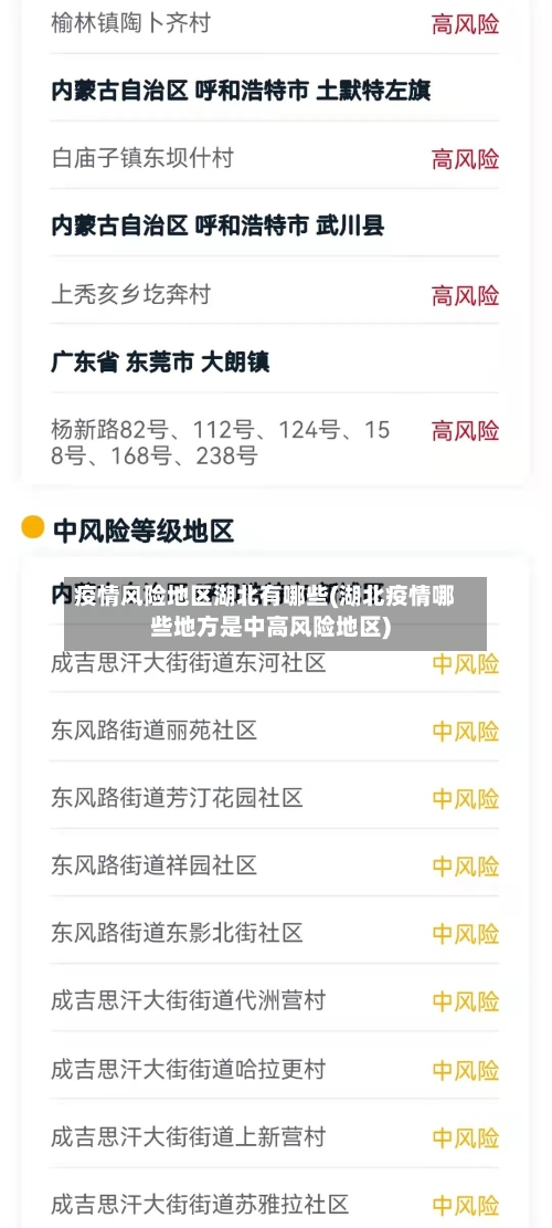 疫情风险地区湖北有哪些(湖北疫情哪些地方是中高风险地区)-第2张图片