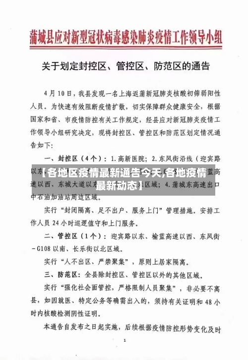 【各地区疫情最新通告今天,各地疫情最新动态】