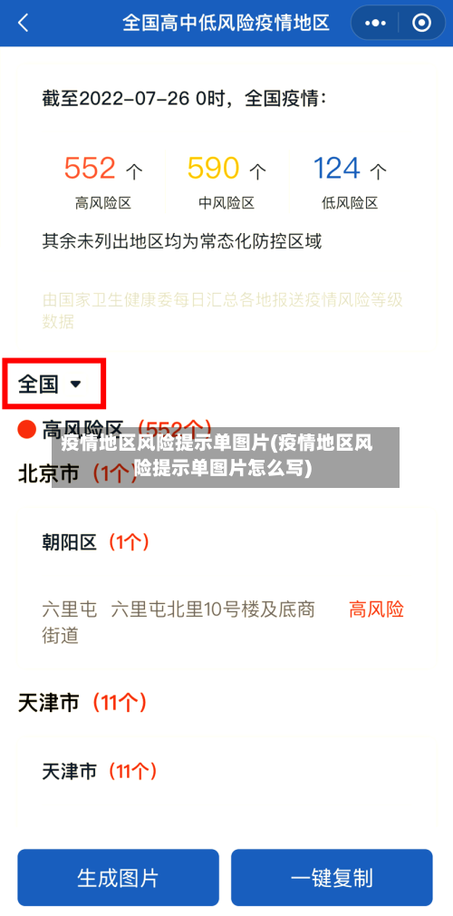 疫情地区风险提示单图片(疫情地区风险提示单图片怎么写)