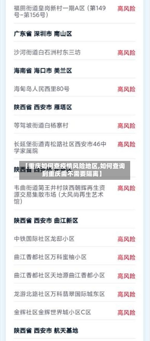 【重庆如何查疫情风险地区,如何查询到重庆需不需要隔离】