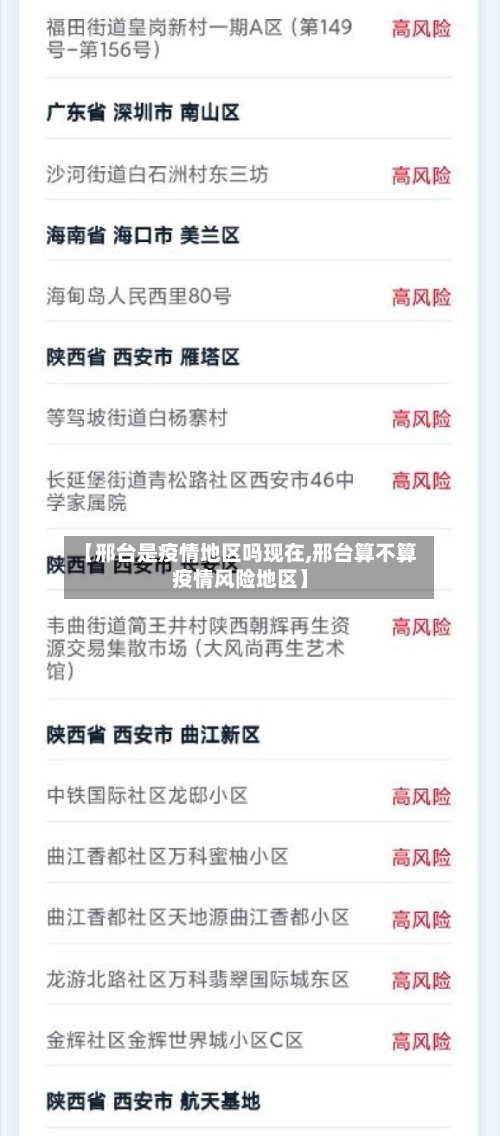 【邢台是疫情地区吗现在,邢台算不算疫情风险地区】