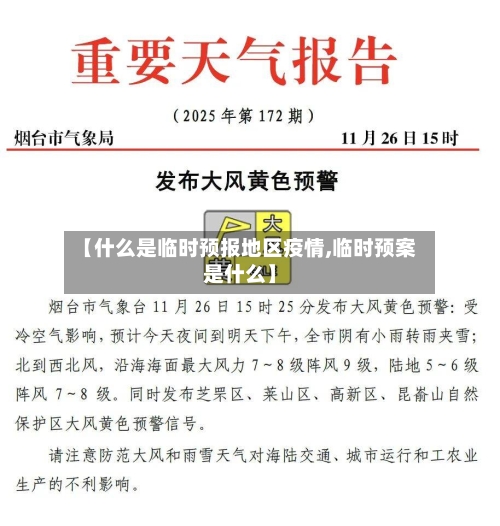 【什么是临时预报地区疫情,临时预案是什么】