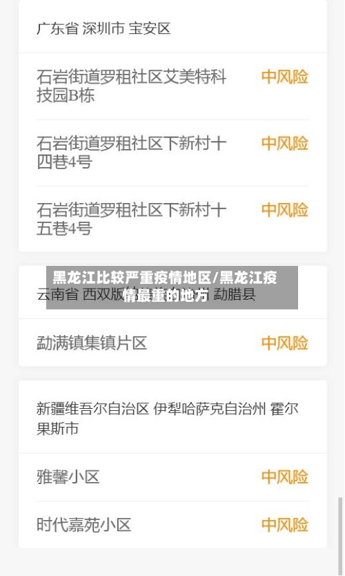 黑龙江比较严重疫情地区/黑龙江疫情最重的地方