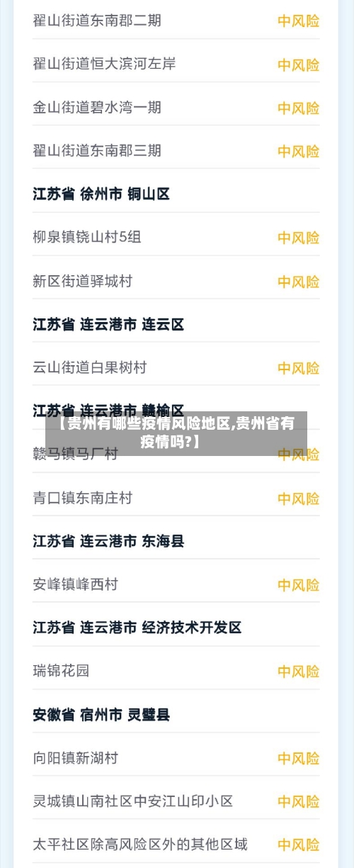【贵州有哪些疫情风险地区,贵州省有疫情吗?】