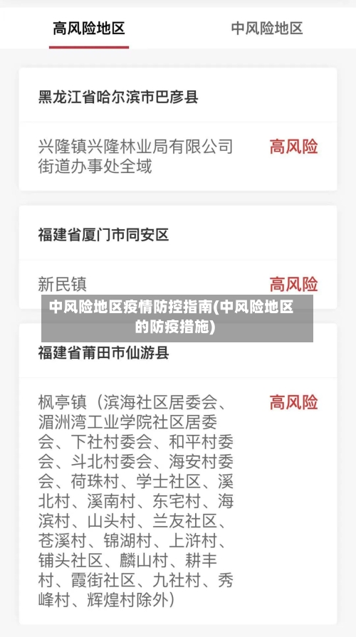 中风险地区疫情防控指南(中风险地区的防疫措施)