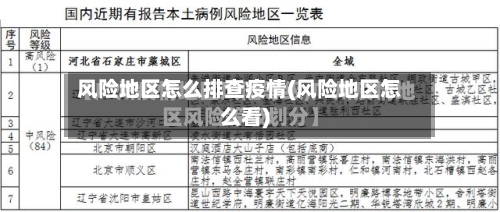 风险地区怎么排查疫情(风险地区怎么看)-第2张图片