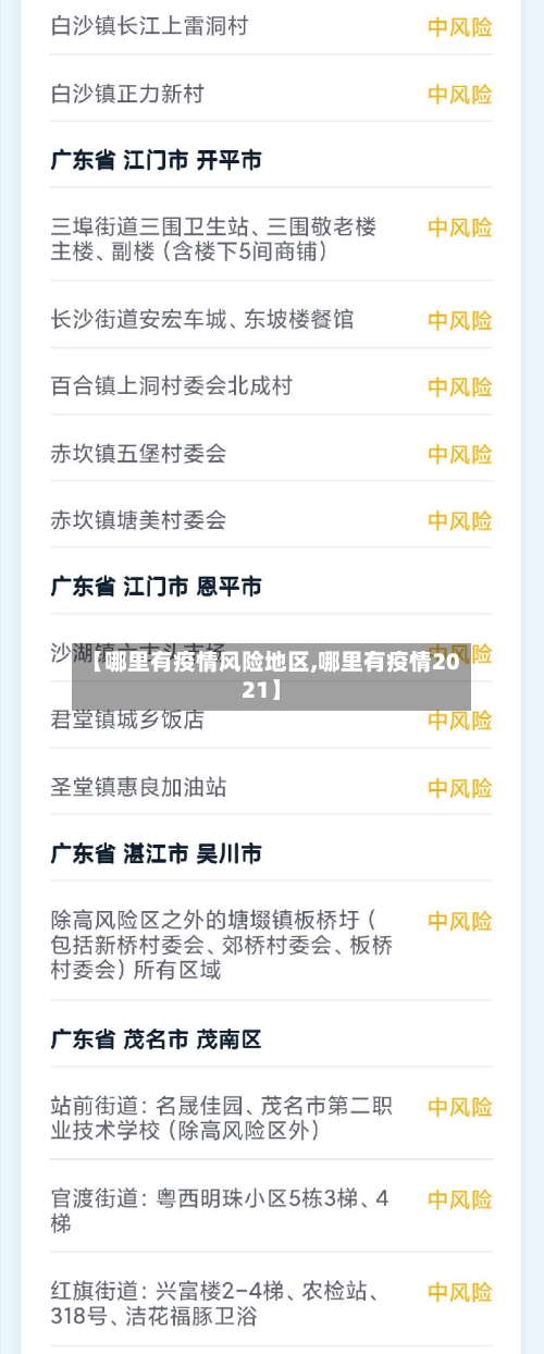 【哪里有疫情风险地区,哪里有疫情2021】