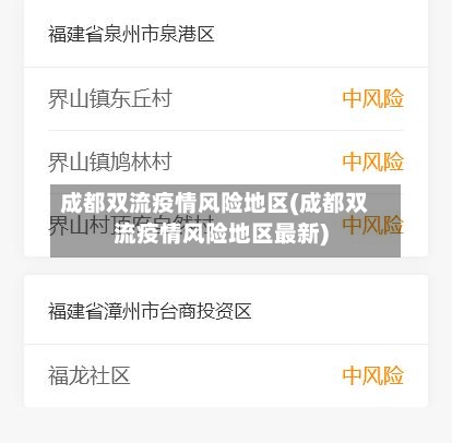 成都双流疫情风险地区(成都双流疫情风险地区最新)