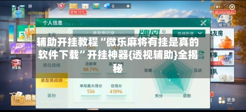 辅助开挂教程“微乐麻将有挂是真的软件下载”开挂神器{透视辅助}全揭秘-第2张图片