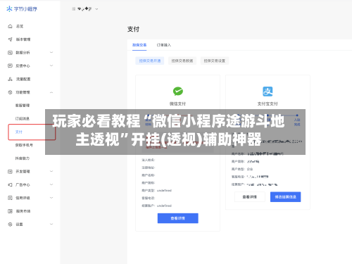 玩家必看教程“微信小程序途游斗地主透视”开挂(透视)辅助神器-第2张图片