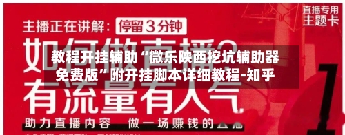 教程开挂辅助“微乐陕西挖坑辅助器免费版”附开挂脚本详细教程-知乎-第2张图片