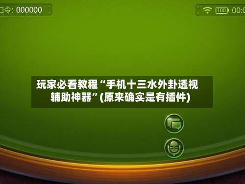 玩家必看教程“手机十三水外卦透视辅助神器”(原来确实是有插件)