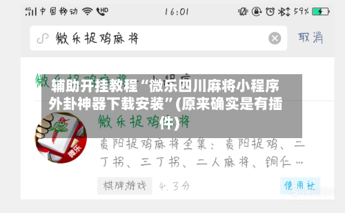 辅助开挂教程“微乐四川麻将小程序外卦神器下载安装”(原来确实是有插件)-第3张图片