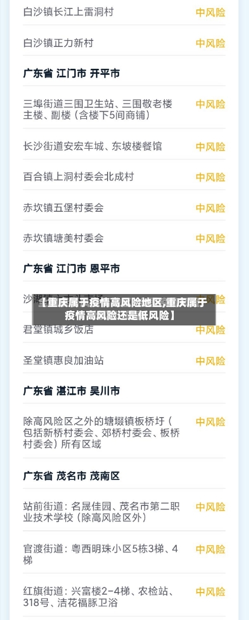 【重庆属于疫情高风险地区,重庆属于疫情高风险还是低风险】-第2张图片